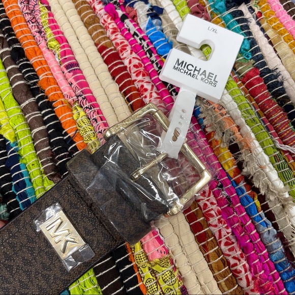 🤎NWT MICHAEL KORS LOGO STRETCH BELT L/XL - Picture 5 of 11